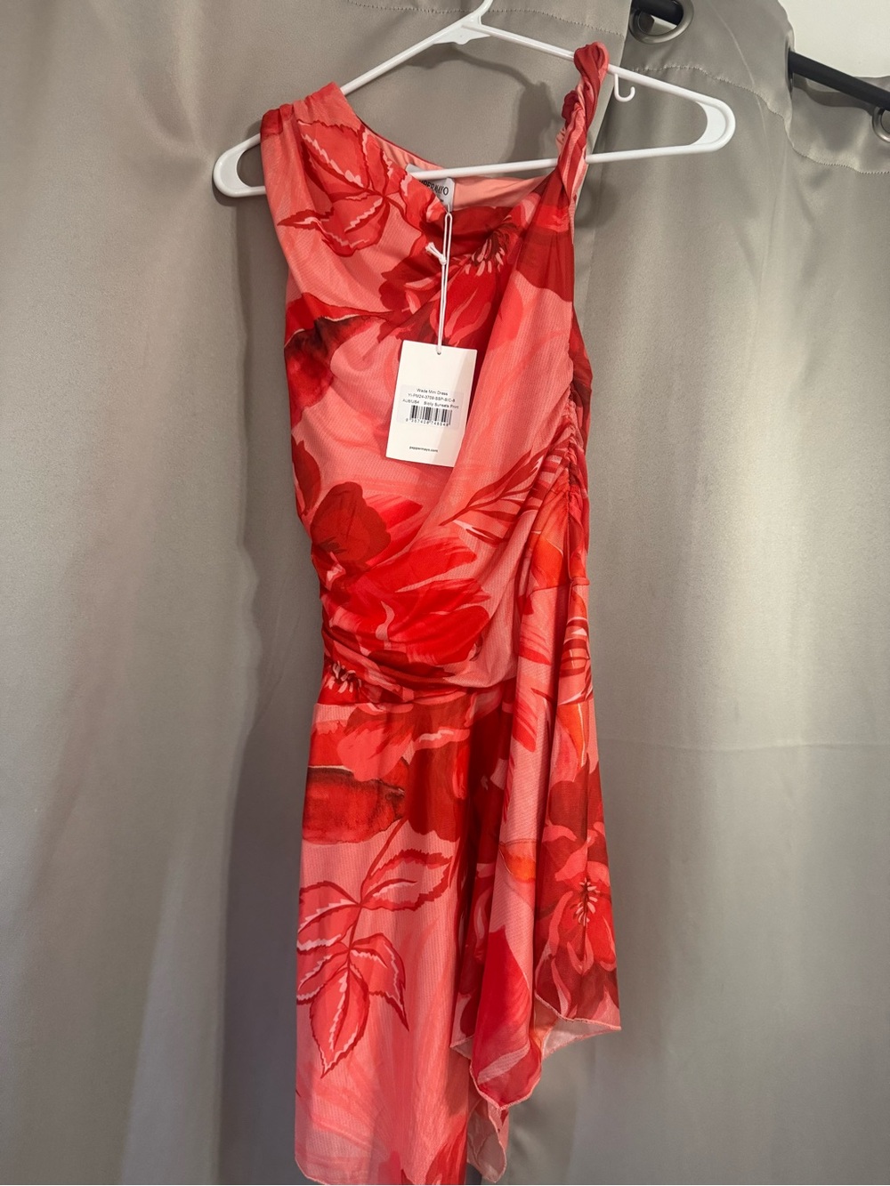 Peppermayo Red Floral One-Shoulder Dress